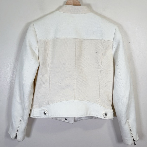 Banana Republic Beige Tan Moto Textured Zip  Jacket - Picture 14 of 14